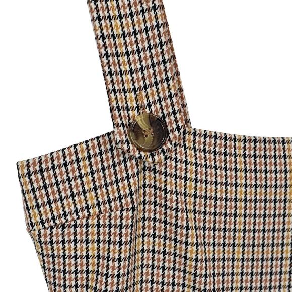 ZARA Overall Plaid Mini Dress Tan Size XS - Picture 6 of 9